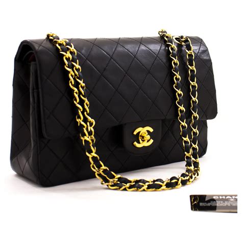 black leather chanel bag